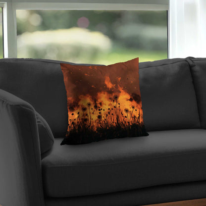 Ablaze Poly Twill Throw Pillow - Stylish Home Decor Accent