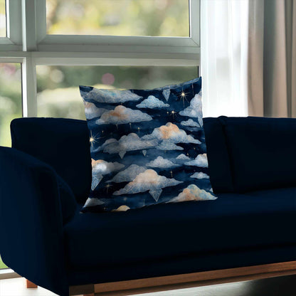 Oreiller décoratif en sergé polyester Nuages de cristal célestes
