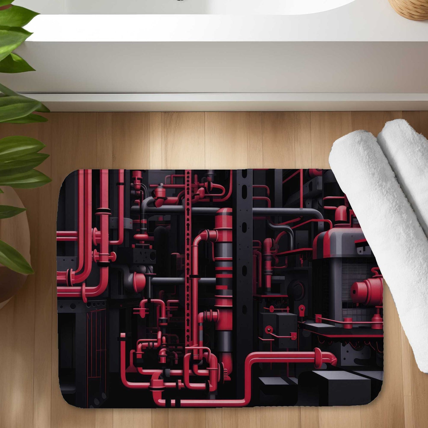 Machinery Bath Mat | Stylish Home Decor, Soft & Durable