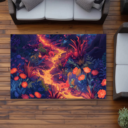 Tapis d'extérieur Fleurs en feu - Accessoire de décoration élégant pour la maison