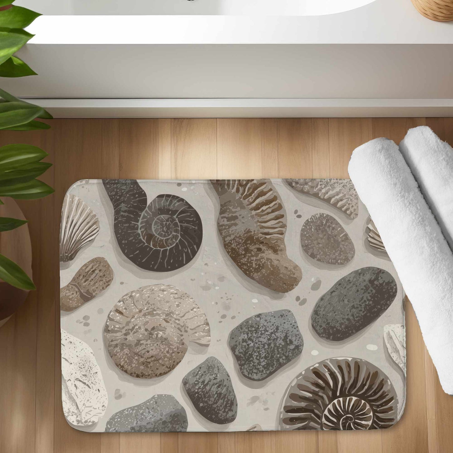 Timeless Fossil Flow Bath Mat | Stylish Home Decor