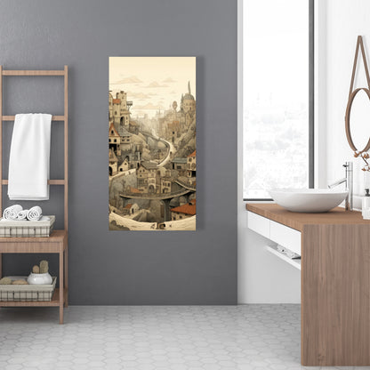 Intricate Town Hall - Beige Canvas for Elegant Home Decor
