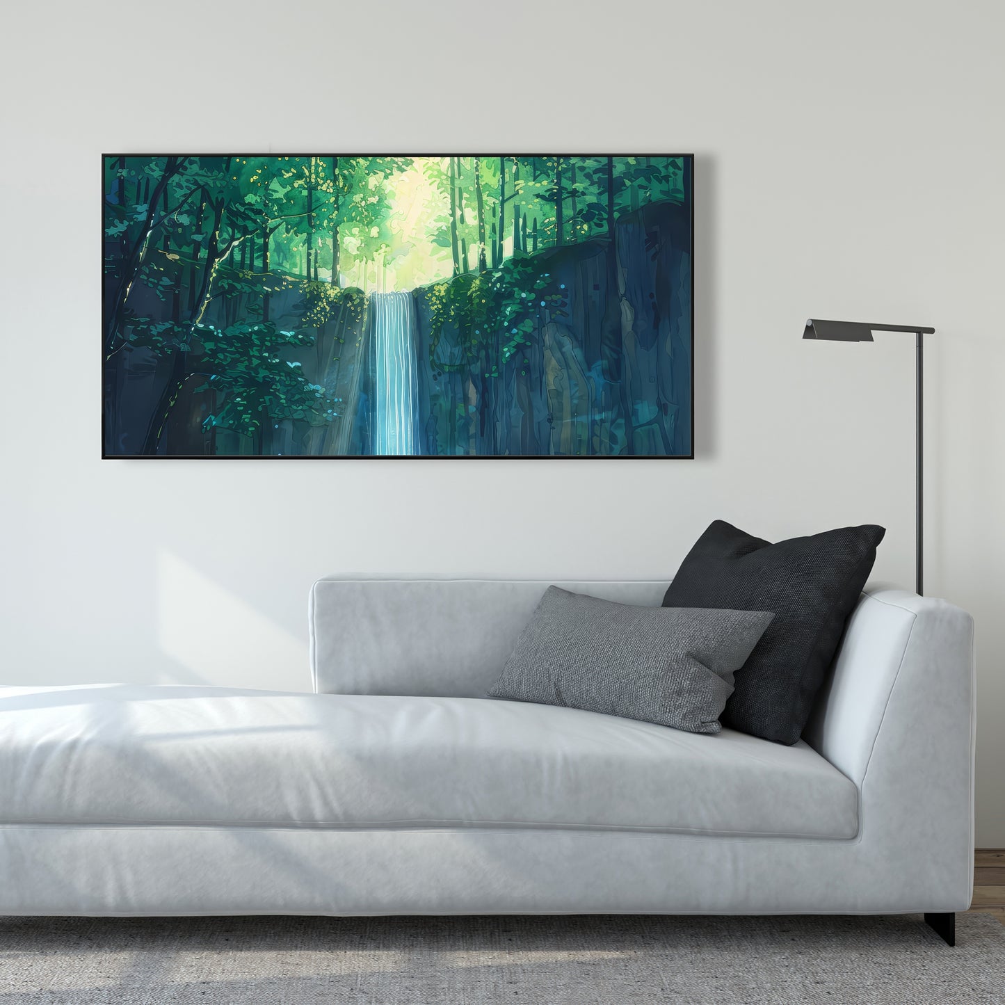 Waterfall - Framed Canvas - Print on demand