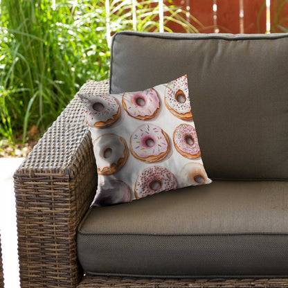 Donuts White Poly Twill Throw Pillow Insert for Home Decor