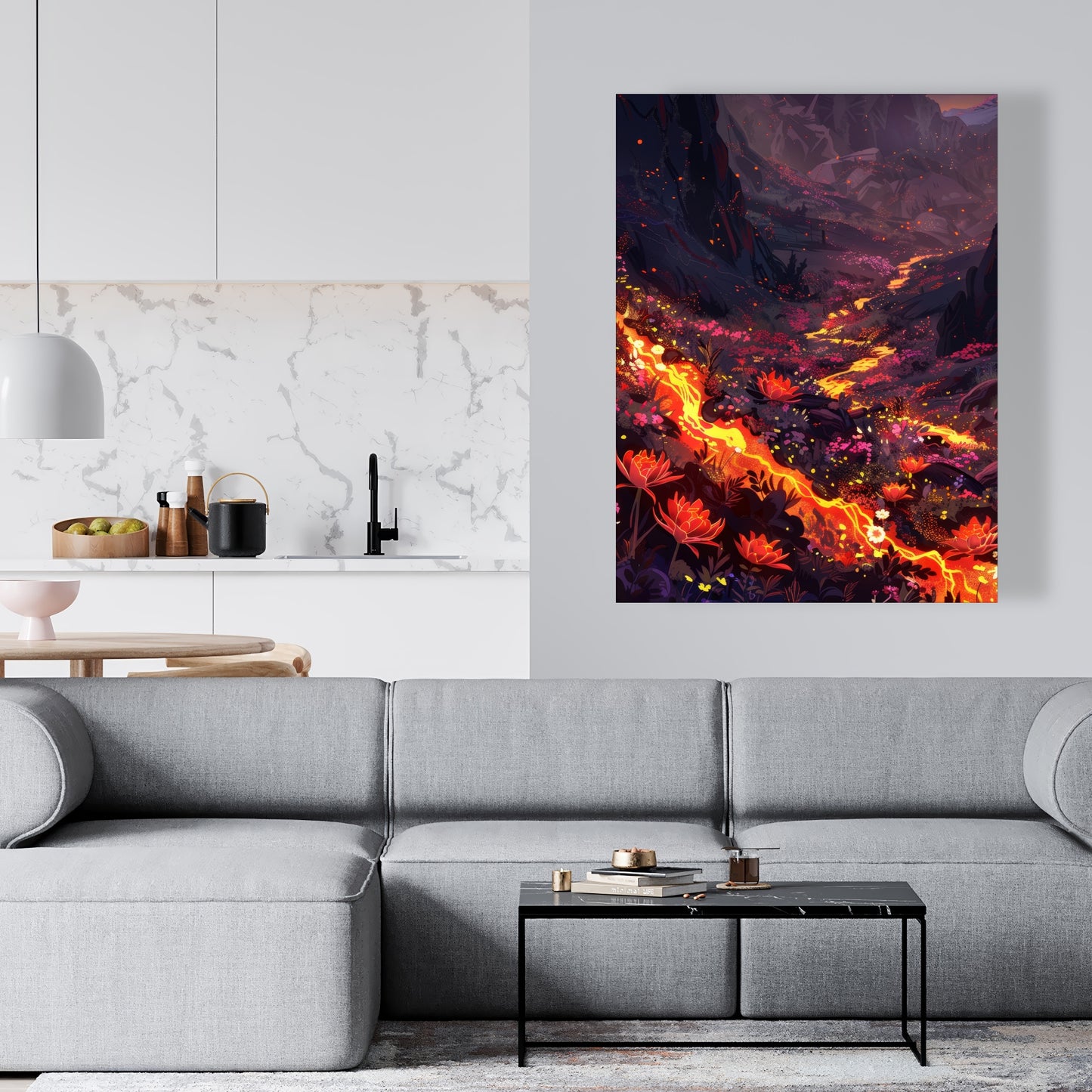 Bloom and Eruption - Yellow Canvas Home Decor Artwork