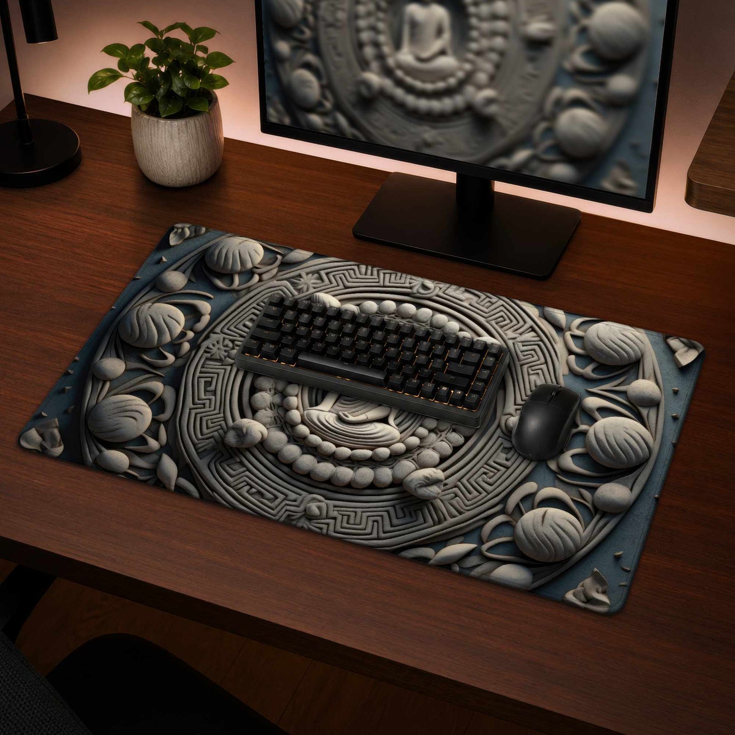 Tapis de bureau Paix spirituelle | Accessoire de décoration intérieure zen