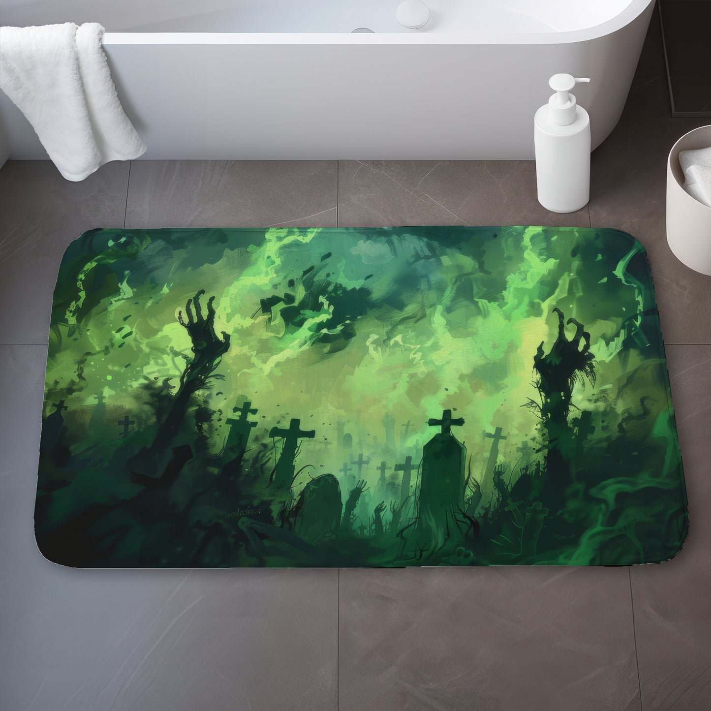 Reaching Hell Black Bath Mat | Stylish Home Decor Accessory