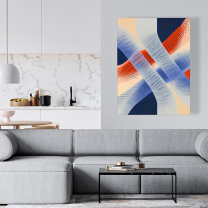 Abstract Threading - White Canvas Home Decor Art Piece