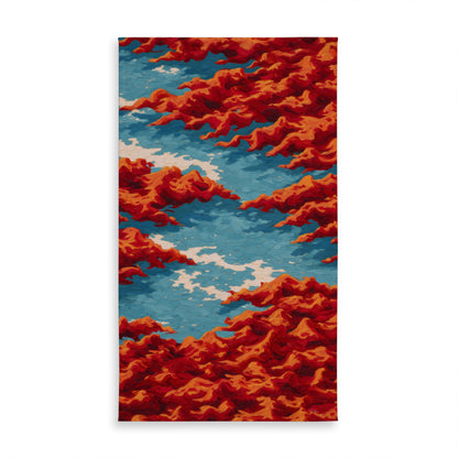 Red Mounds White Indoor Outdoor Tablecloth for Home Decor