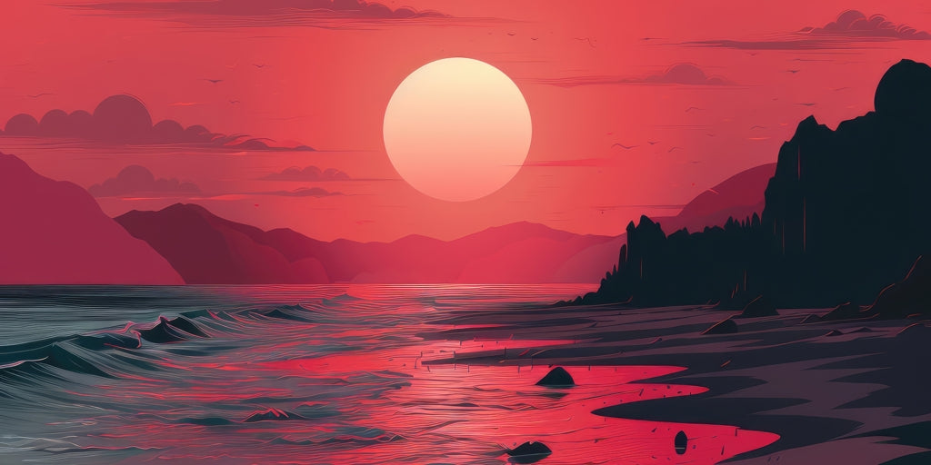 Red sky - Desk mat - Print on demand