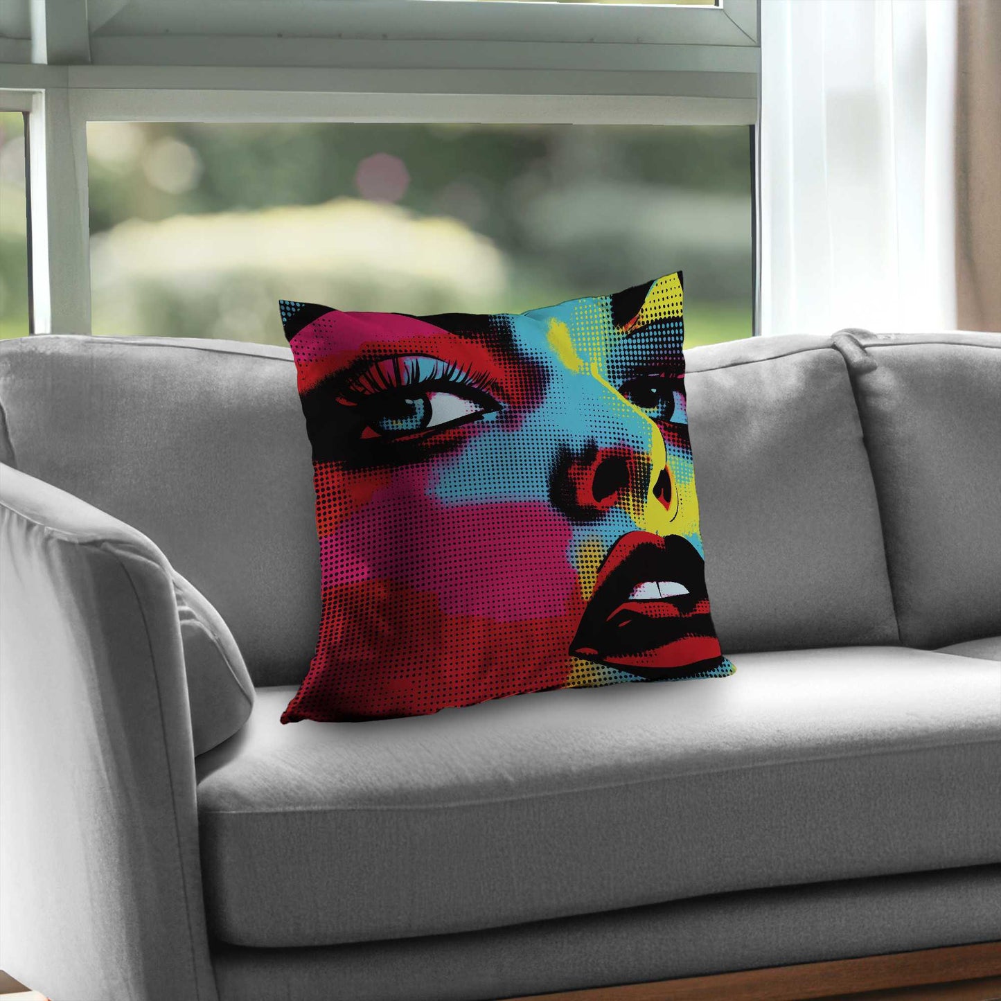 Coussin décoratif en sergé de polyester à motifs de bandes dessinées - Accessoire de décoration élégant pour la maison