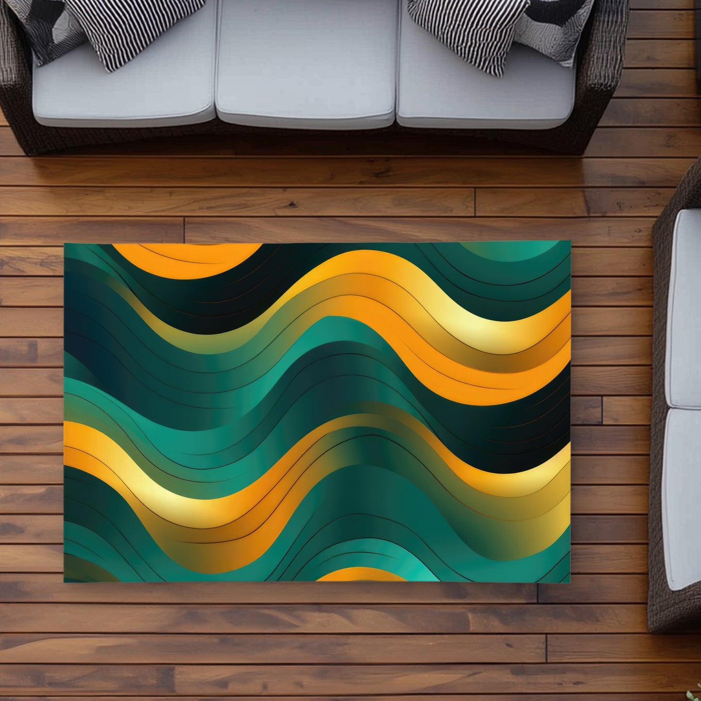 Voluptuous Gold Outdoor Area Rug for Elegant Home Decor