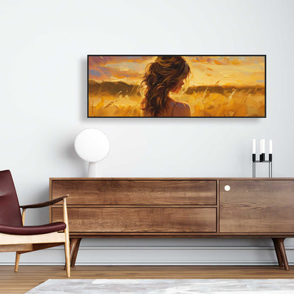 Warm Field - Yellow Framed Canvas for Home Decor | Art Print