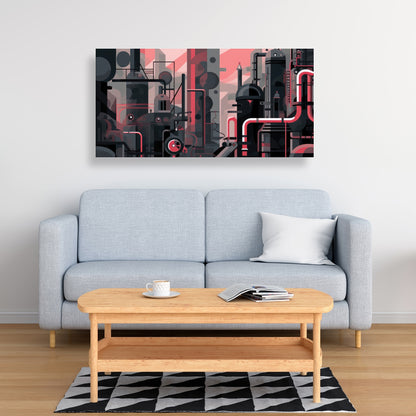 Industrial Empire - Red Canvas Art for Home Decor