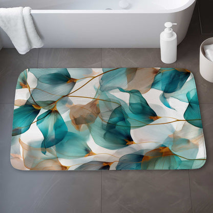 Teal and Brown Bath Mat | Stylish Home Decor Rug