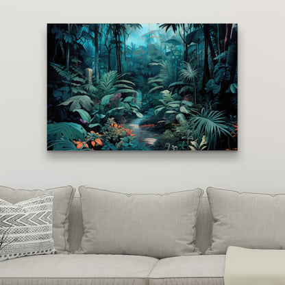 Deep in the jungle - Orange Canvas Art for Home Decor