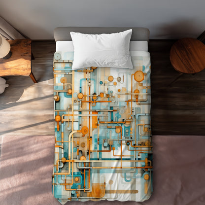 Like clockwork White Duvet Cover - Elegant Home Decor