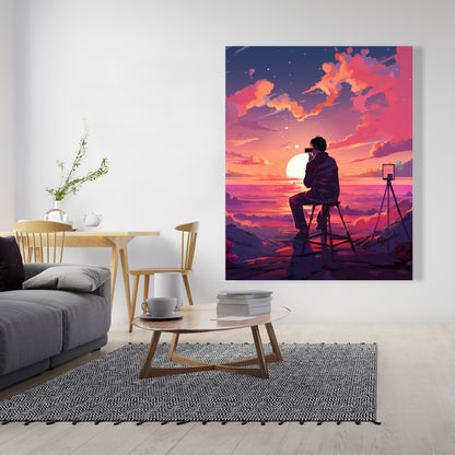 The Observer - Pink Canvas Art for Home Decor | Stylish Accent