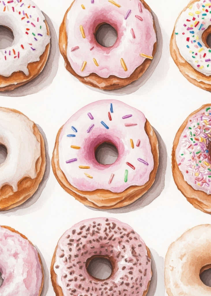 Donuts White Bath Mat - Cozy Home Decor for Bathrooms