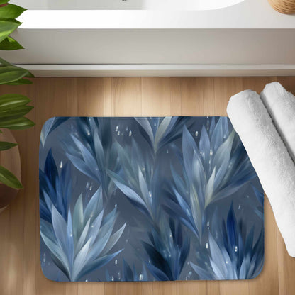 Icy Leaves Bath Mat | Stylish Home Decor Rug