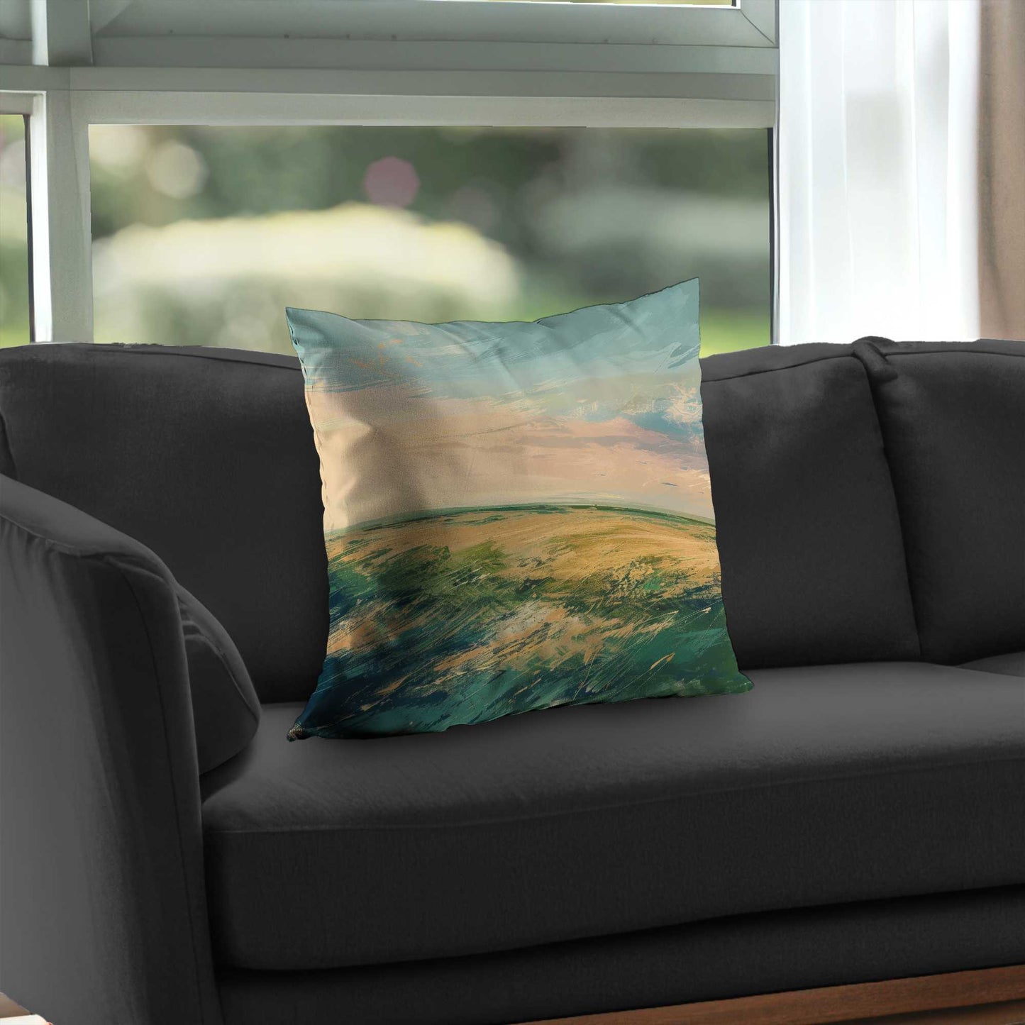 Evening in the Field Poly Twill Throw Pillow | Home Decor