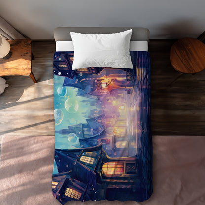 Bubble ville - 88"x88" Duvet Cover