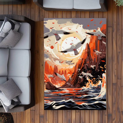 The Escape - Orange Outdoor Area Rug for Home Decor