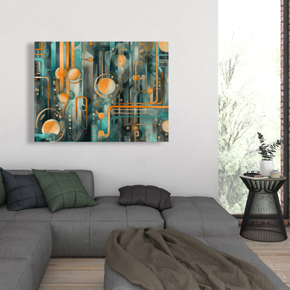 Astrological Machinery - Gold Canvas Home Decor for Elegance