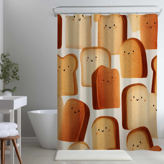 Rideau de douche Sourires grillés | Accent décoratif douillet pour la maison