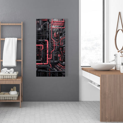 Tubular Nightmare - Gray Canvas Art for Home Decor