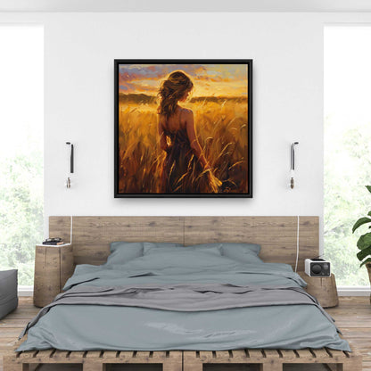 Warm Field - Yellow Framed Canvas for Home Decor | Art Print