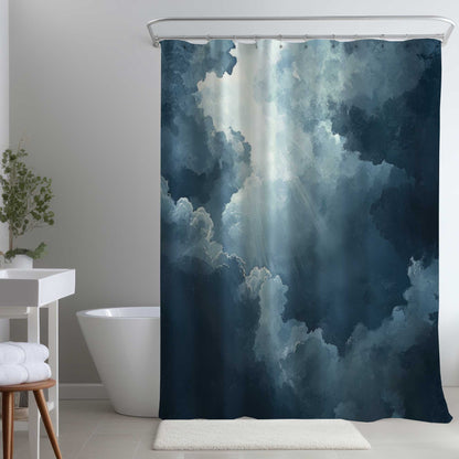 Afterglow Blue Shower Curtain for Elegant Home Decor