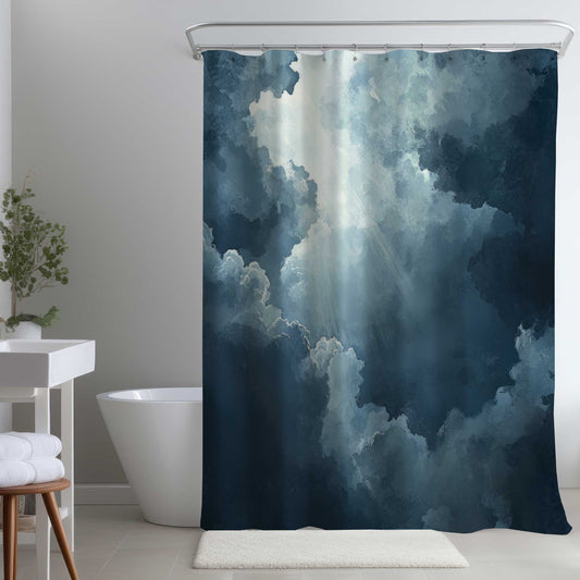 Afterglow Blue Shower Curtain for Elegant Home Decor