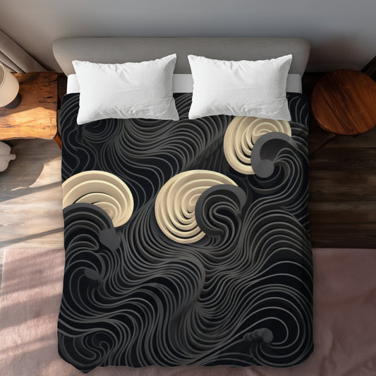 Layers Black Duvet Cover - Stylish Home Decor Essentials