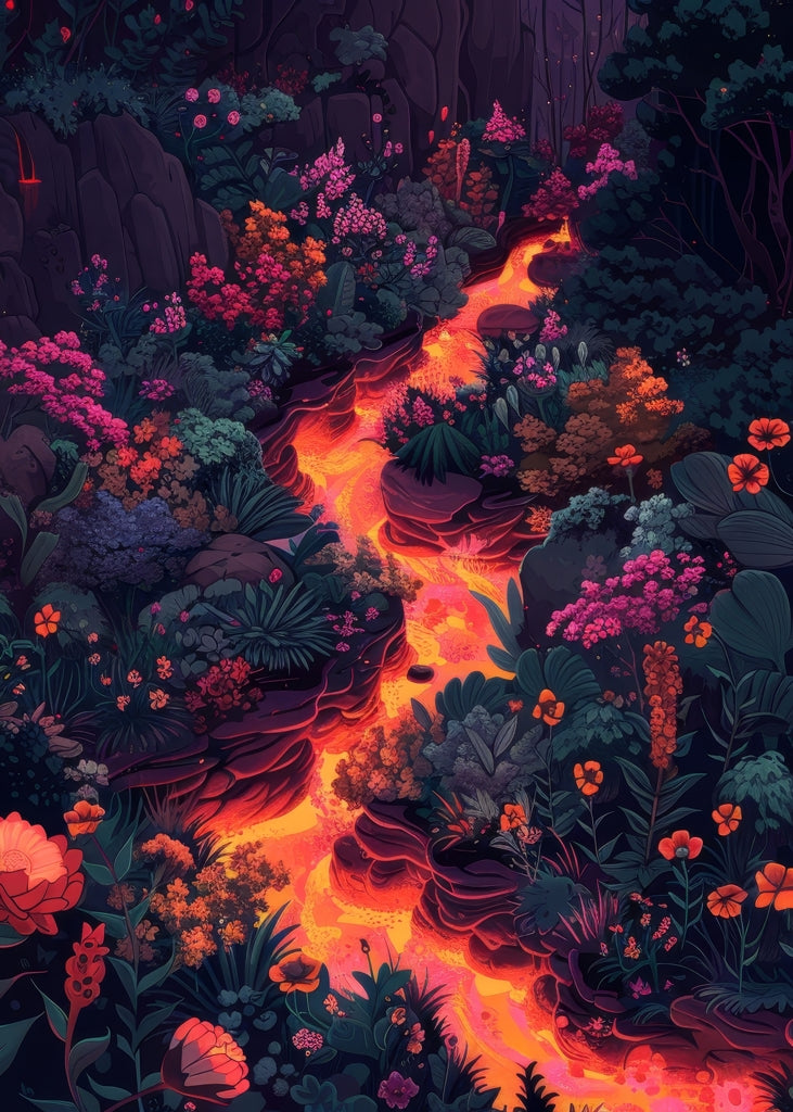 Flowing magma - 17"x24" Bath mat
