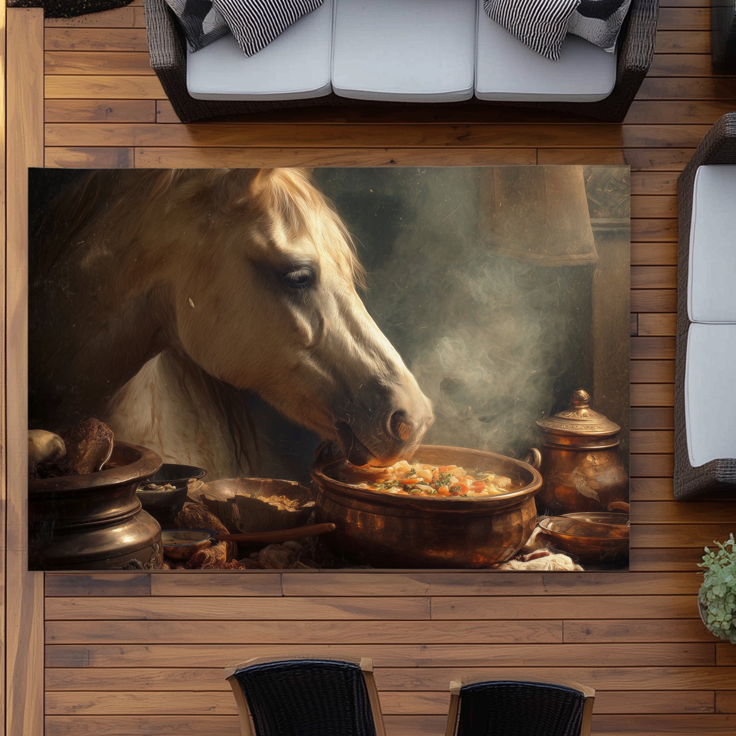 Tapis d'extérieur Cheval sur Soupe | Décoration intérieure élégante