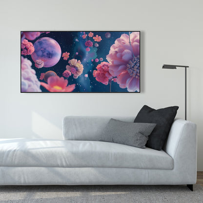 Pink void - White Framed Canvas for Elegant Home Decor