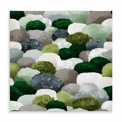 Nappe en galets de rivière moussus | Décoration intérieure et extérieure