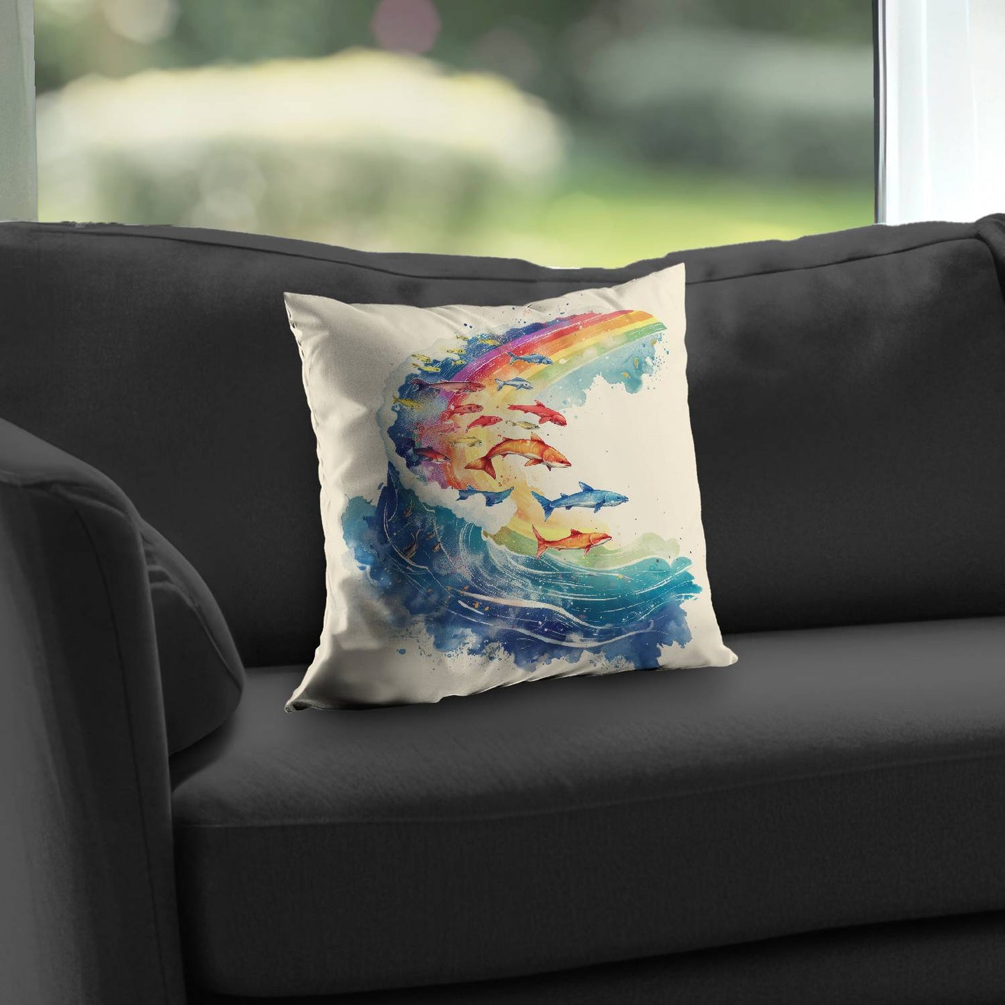 Wavy goodness - Throw pillow - Print on demand