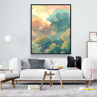 Crystal winds - 36"x36" Framed canvas