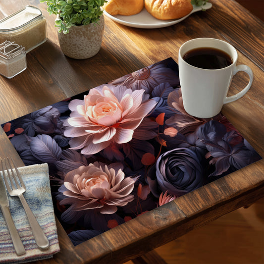 Sublime Light - Black Polyester Placemat for Home Decor