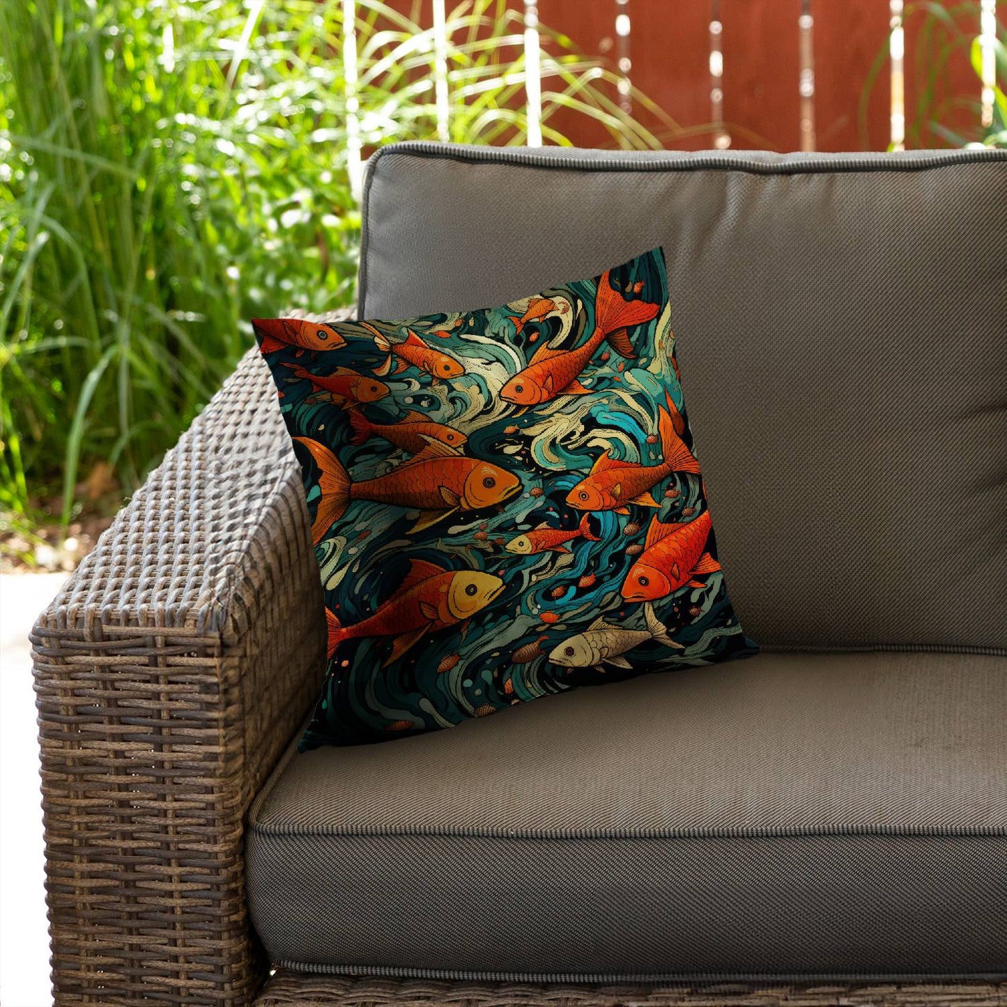 Contrast at sea - Throw pillow - Print on demand