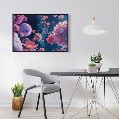 Pink void - White Framed Canvas for Elegant Home Decor