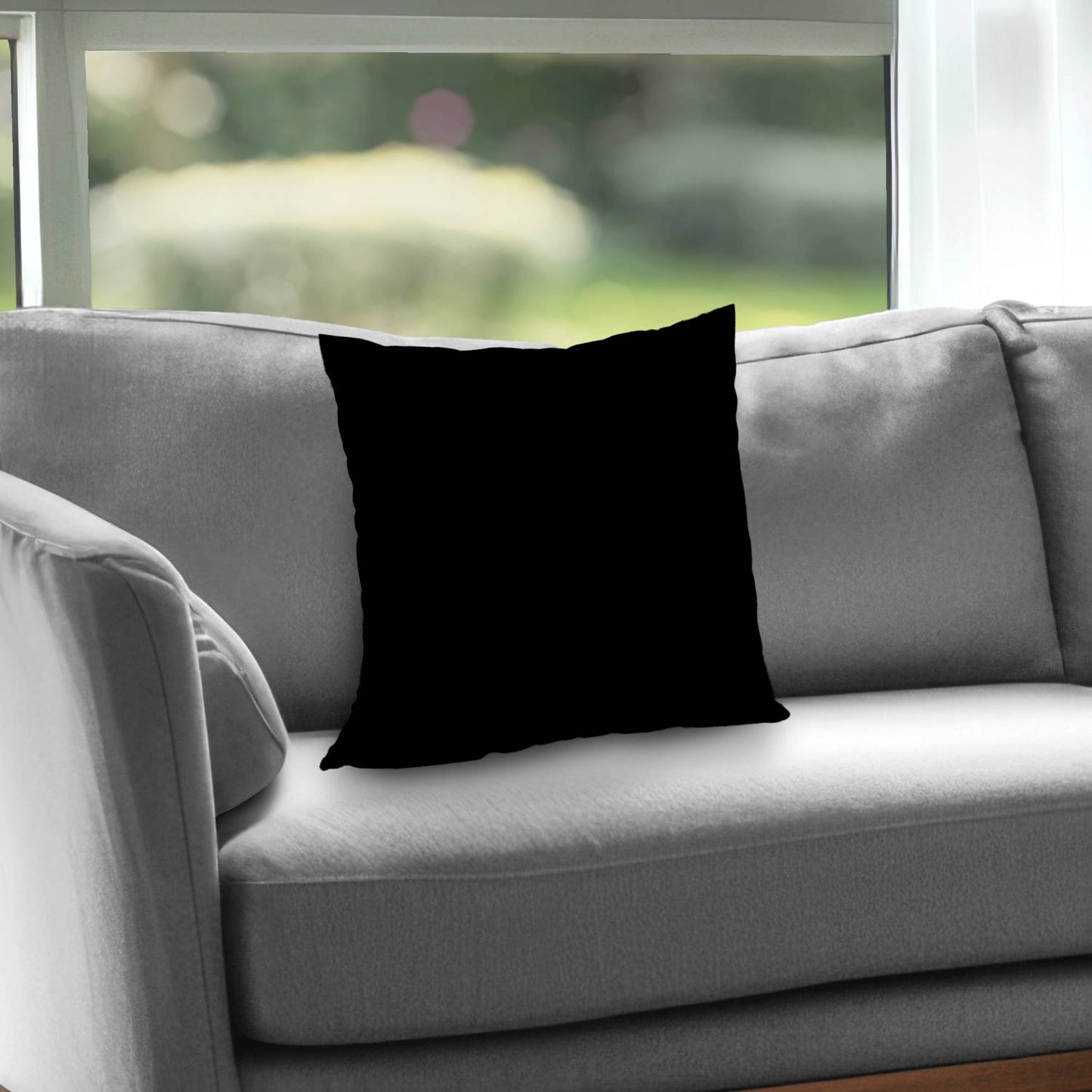 Pure black - Throw pillow - Print on demand