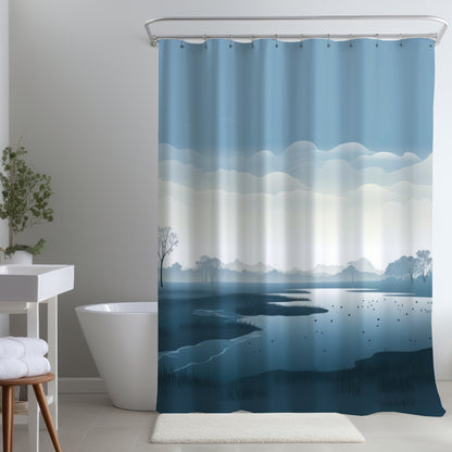 Minimalist swamp - Shower Curtain