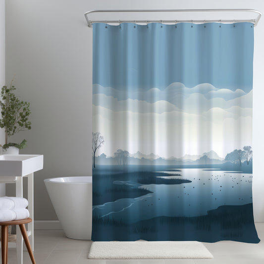 Minimalist swamp - Shower Curtain