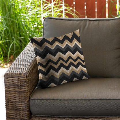 Earth Tone Waves Poly Twill Throw Pillow - Home Decor Accent