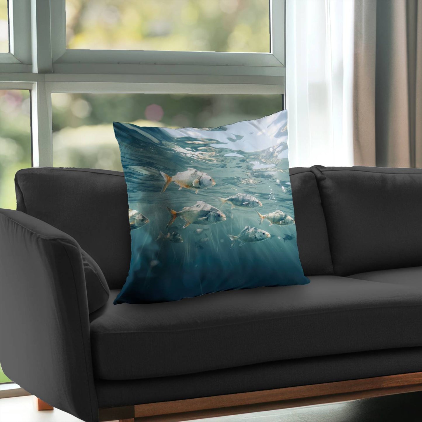 Swimming peacefully - Throw pillow - Print on demand