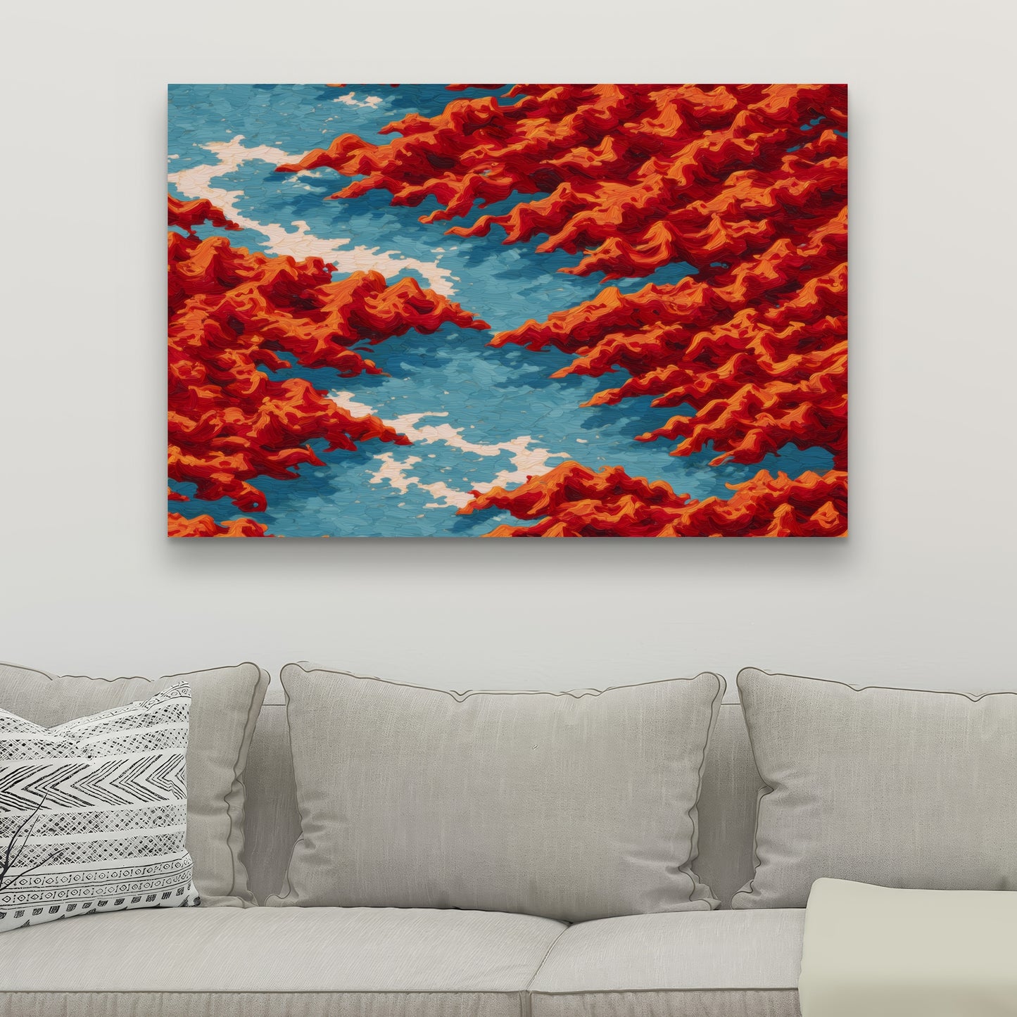 Red Mounds - White Canvas Home Decor for Stylish Interiors