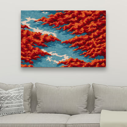 Red Mounds - White Canvas Home Decor for Stylish Interiors